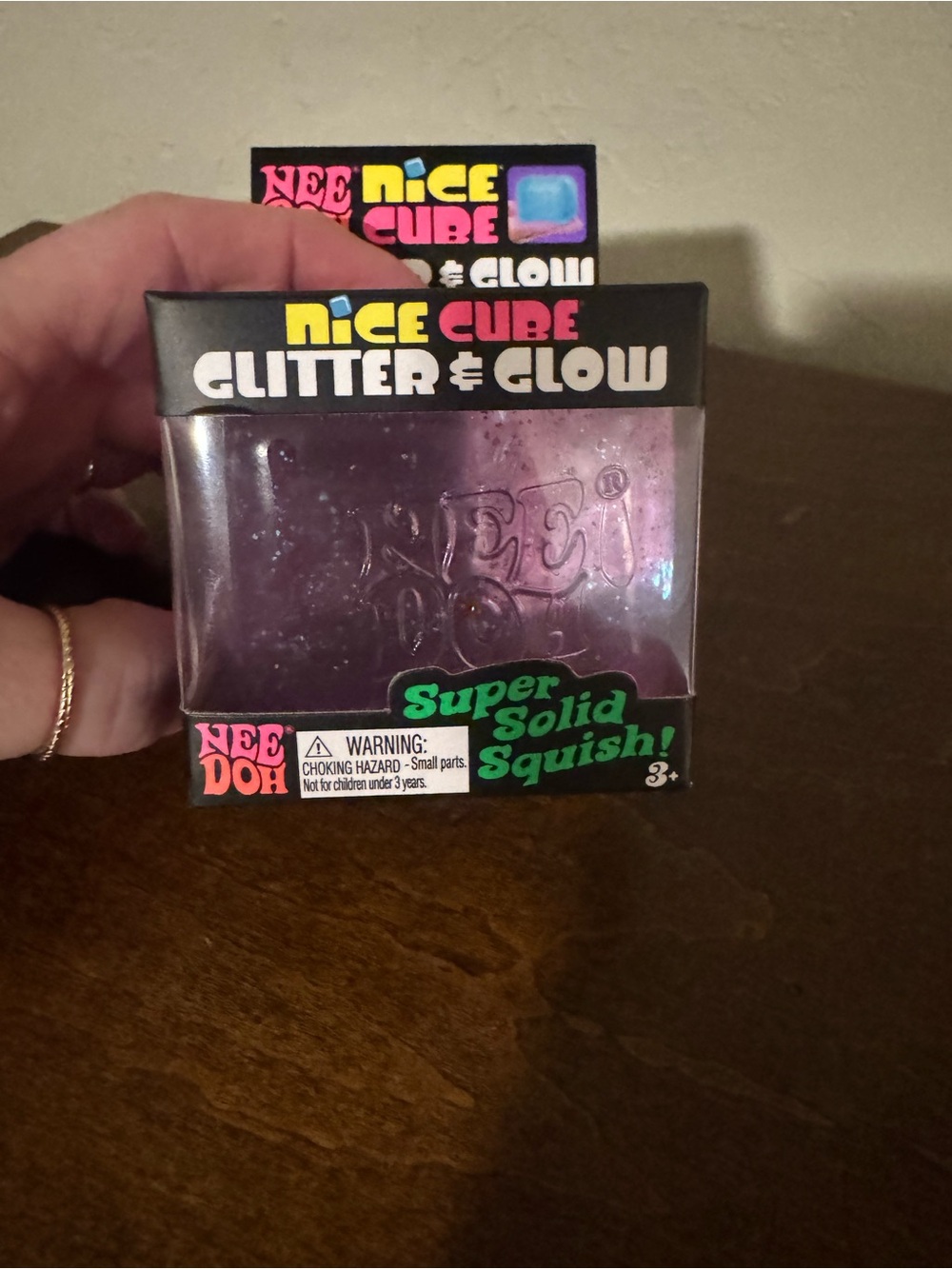 NeeDoh Nice Cube Glitter & Glow Squish Toy - Purple - FREE SHIPPING